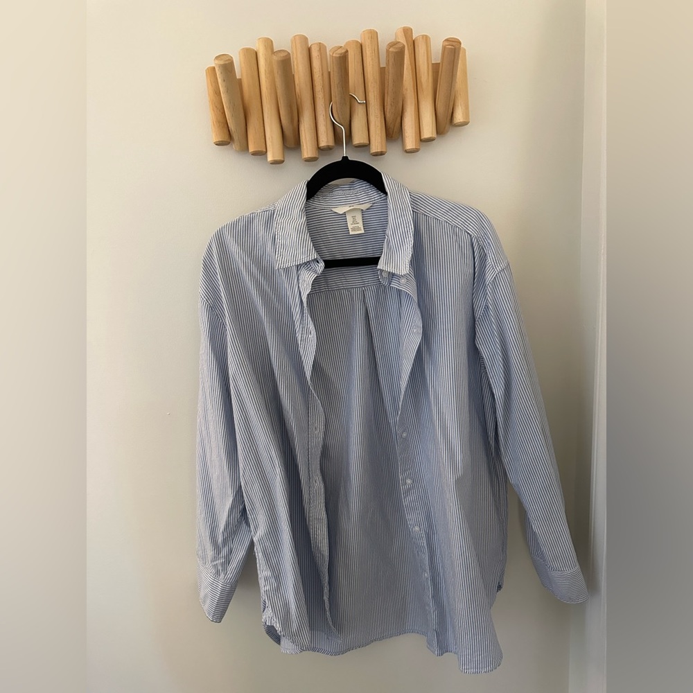 H&M striped button up shirt